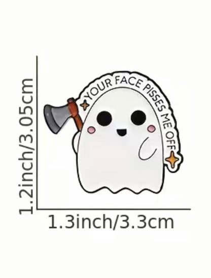 Funny ghost enamel pin