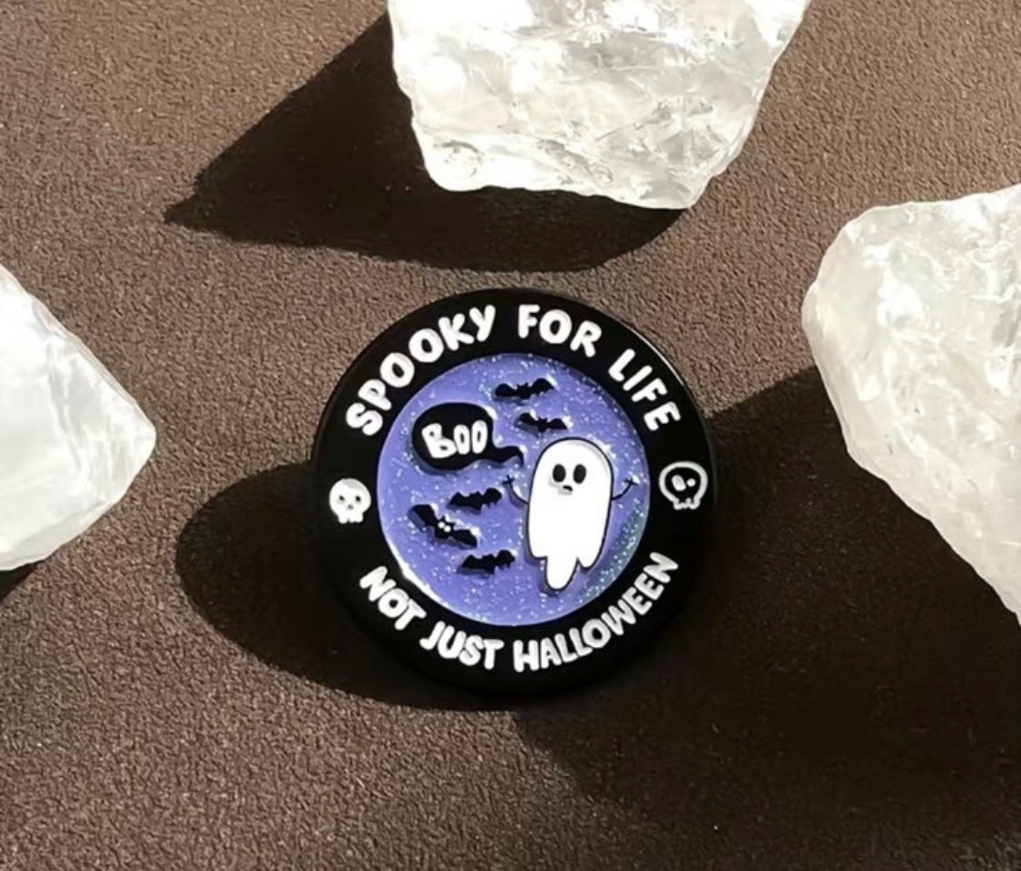 Spooky for life enamel pin