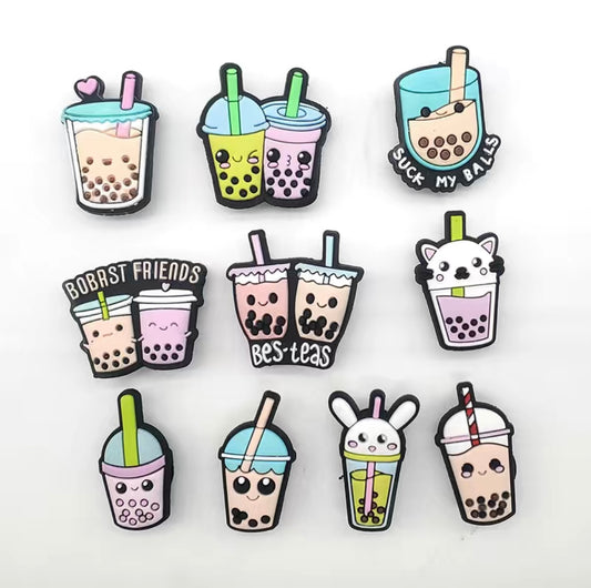 Boba tea shoes charms crocs