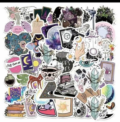 Witchy stickers pack of 50 pieces