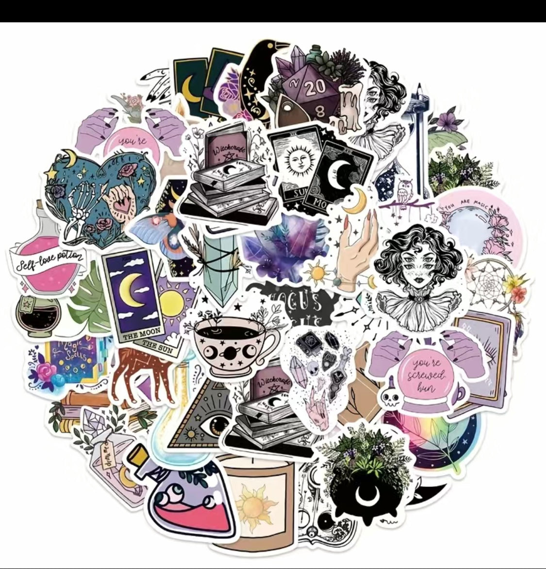 Witchy stickers pack of 50 pieces